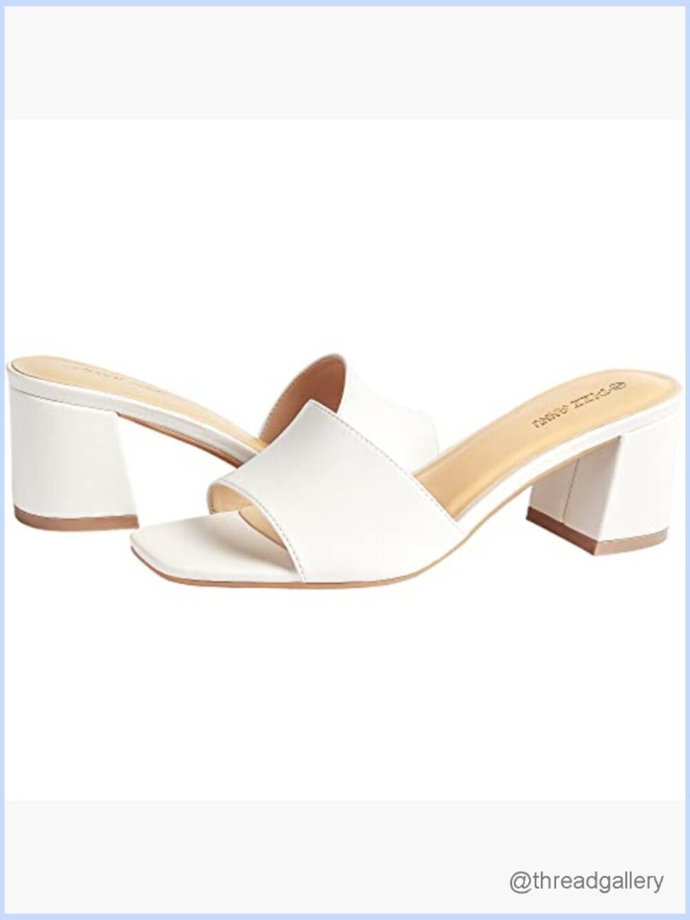 Square Open Toe Chunky Heel Mules Slip On Sandals Low Block Heel - Picture 4 of 6
